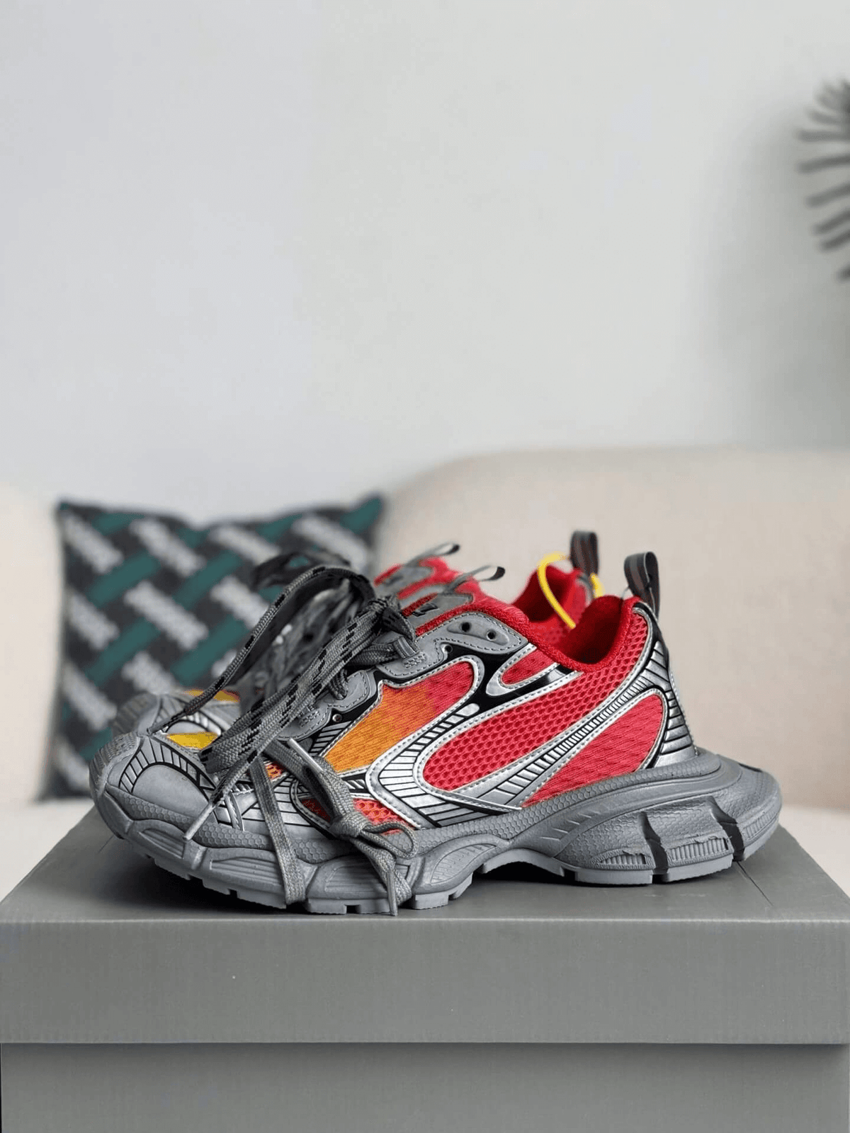 Balenciaga 3XL Sneaker - Red, Yellow & Metallic Silver - photo 1
