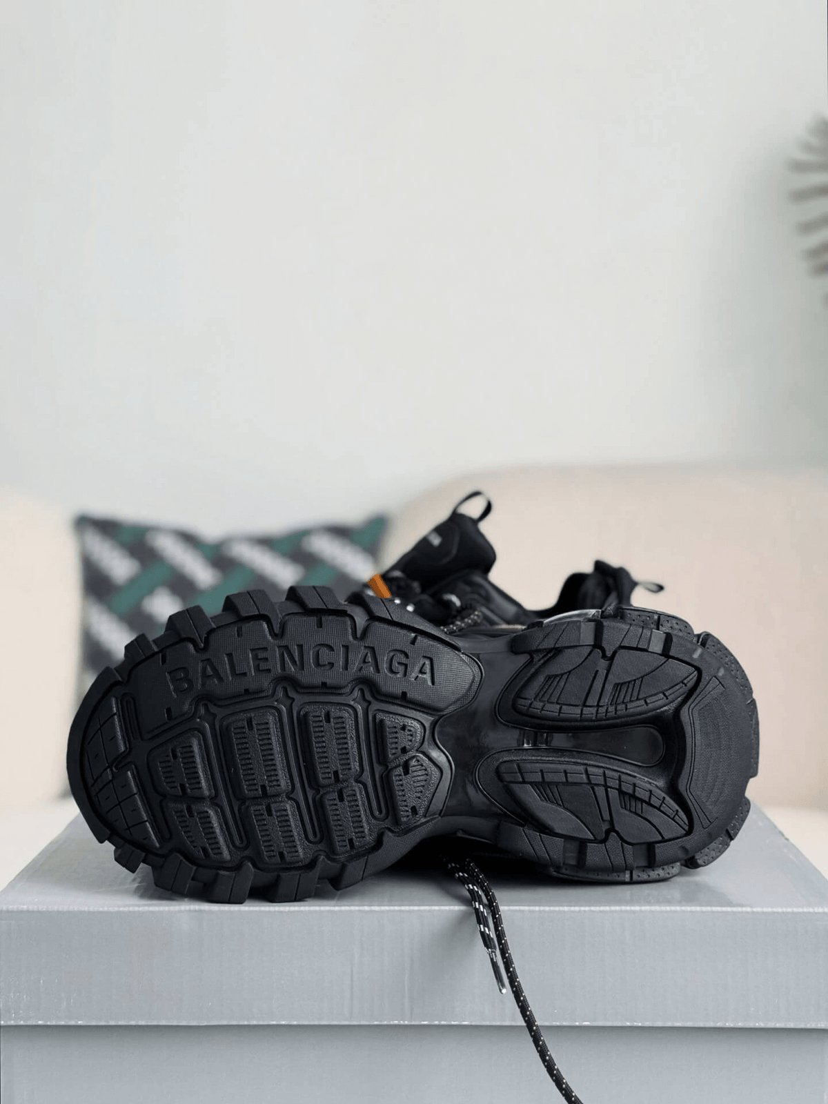 Balenciaga Track Sneaker - Black & Orange Hiking Laces - photo 8