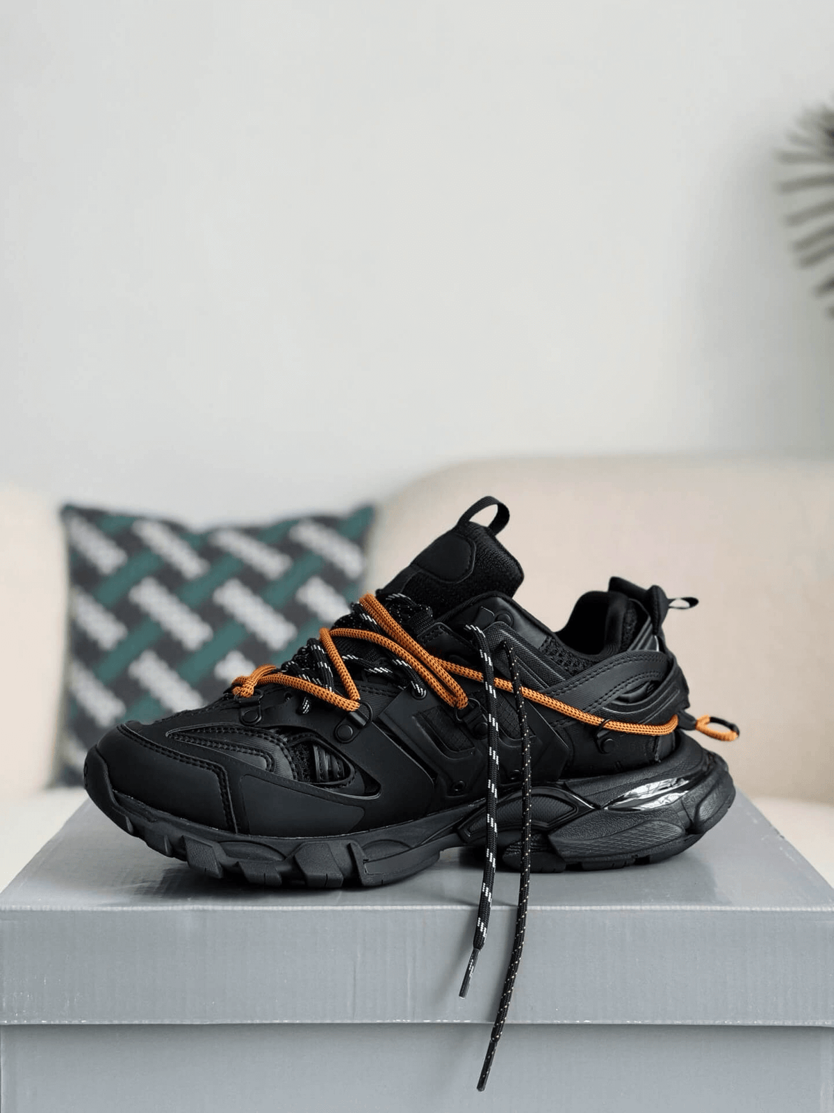 Balenciaga Track Sneaker - Black & Orange Hiking Laces - photo 10