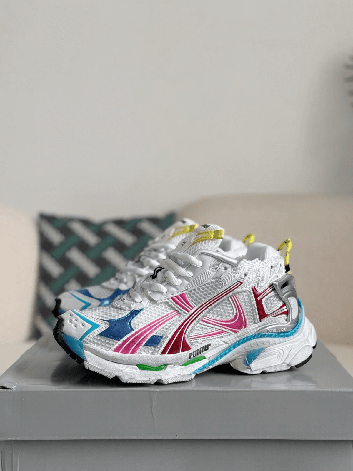Balenciaga Runner Sneaker - Multi-Color White, Pink & Blue - photo 1