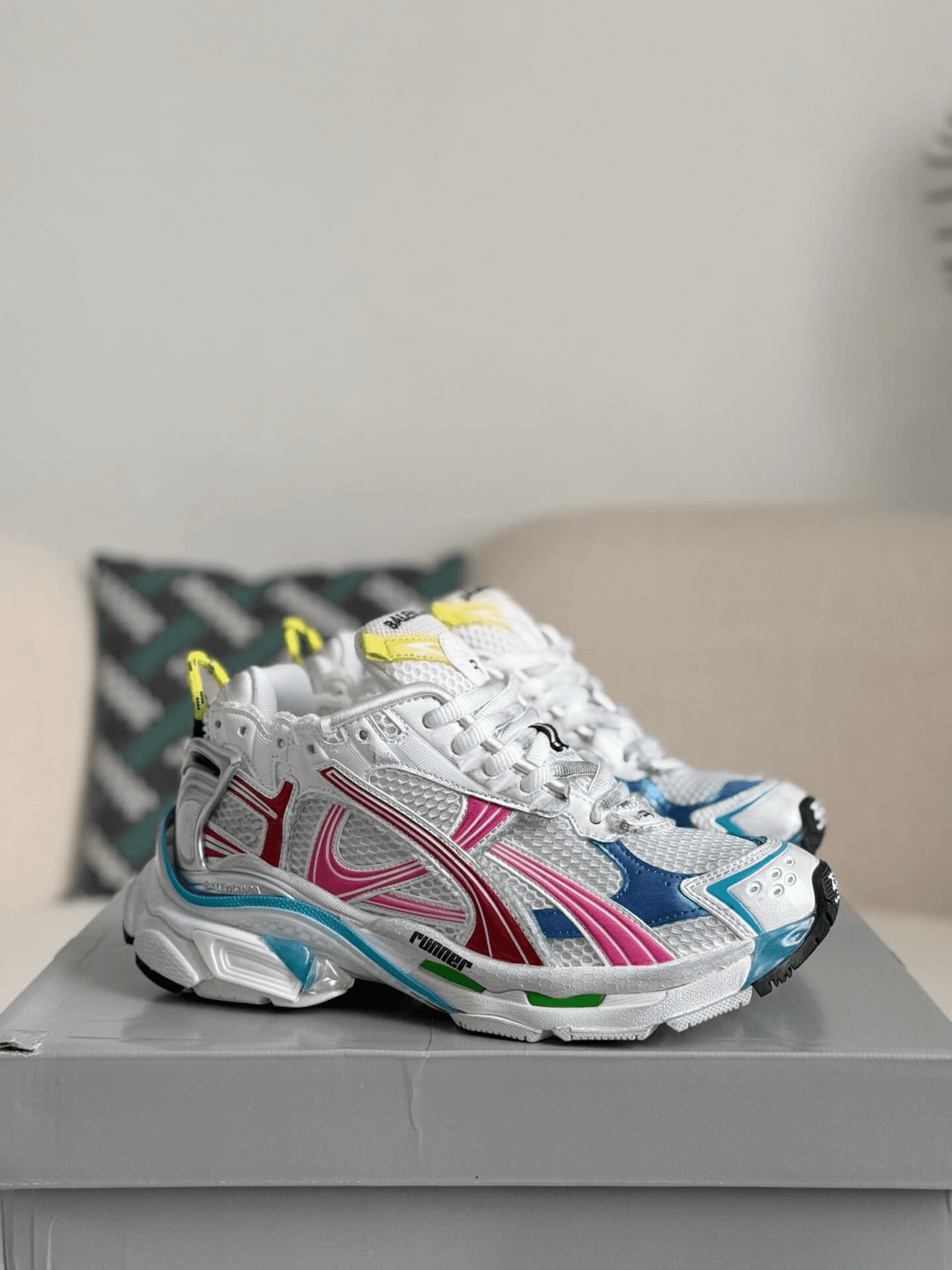 Balenciaga Runner Sneaker - Multi-Color White, Pink & Blue - photo 2