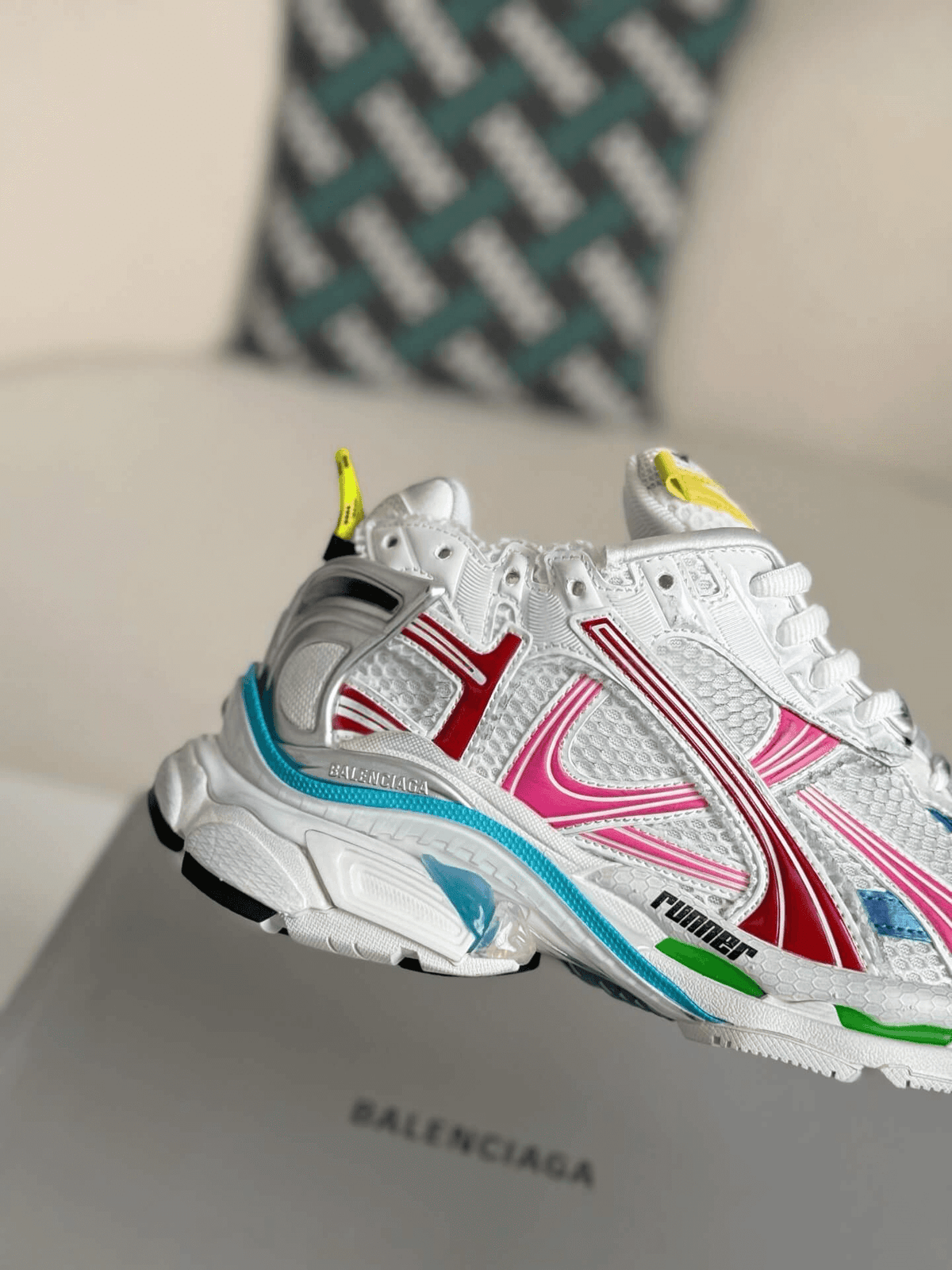 Balenciaga Runner Sneaker - Multi-Color White, Pink & Blue - photo 5