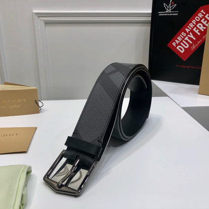 Burberry Black Check-Print Reversible Faux-Leather Belt - photo 1
