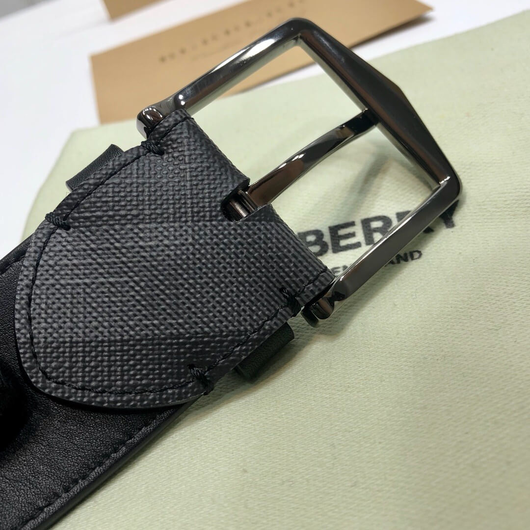 Burberry Black Check-Print Reversible Faux-Leather Belt - photo 5
