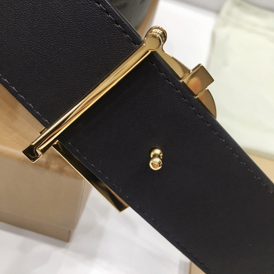 Burberry Brown Bridle Monogram Coated Canvas TB Buckle Belt - image 5