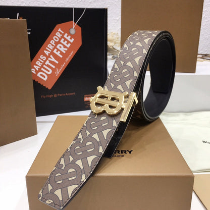 Burberry Brown Bridle Monogram Coated Canvas TB Buckle Belt - image 8