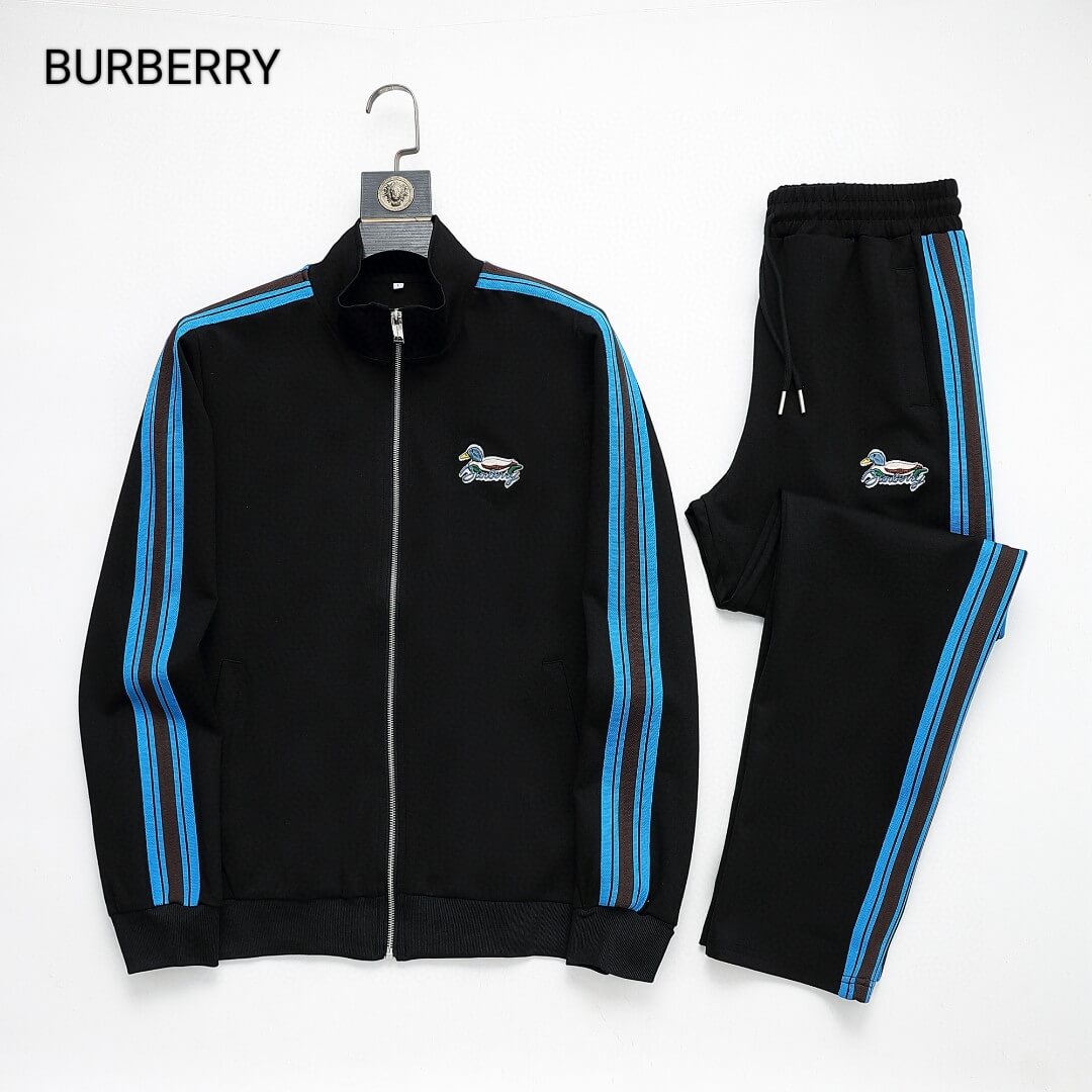 Burberry Duck Logo Striped Side Band Technical Tracksuit Black - photo 1