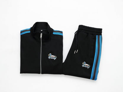 Burberry Duck Logo Striped Side Band Technical Tracksuit Black - photo 4