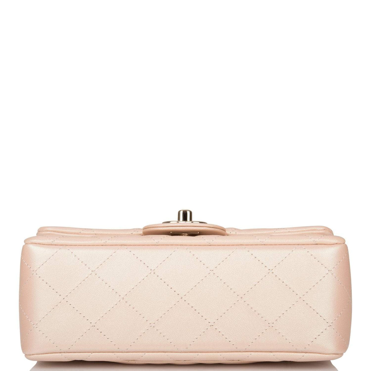 Chanel Beige Iridescent Quilted Lambskin Rectangular Mini Classic Flap Bag Light Gold Hardware - image 6