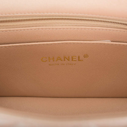 Chanel Beige Iridescent Quilted Lambskin Rectangular Mini Classic Flap Bag Light Gold Hardware - image 8