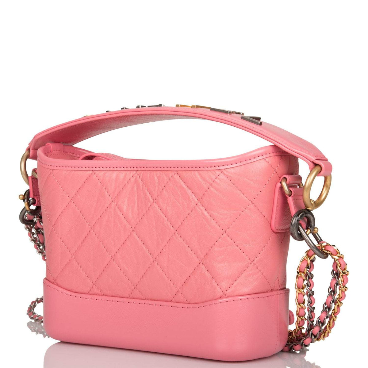 Chanel Gabrielle 20 Hobo Bag Pink Lambskin Mixed Metal Hardware - photo 4