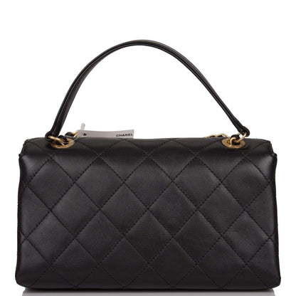 Chanel Black Calfskin Enchained Flap Bag Antique Gold Hardware - photo 4