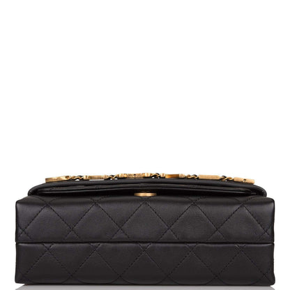 Chanel Black Calfskin Enchained Flap Bag Antique Gold Hardware - photo 6