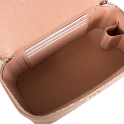 Chanel Beige Quilted Lambskin Small Top Handle Vanity Bag Antique Gold Hardware - photo 7