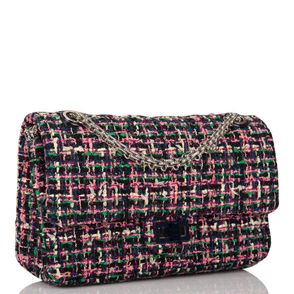 Chanel Pink Multicolor Tweed 2.55 Reissue Double Flap Bag 225 Silver Hardware - photo 2