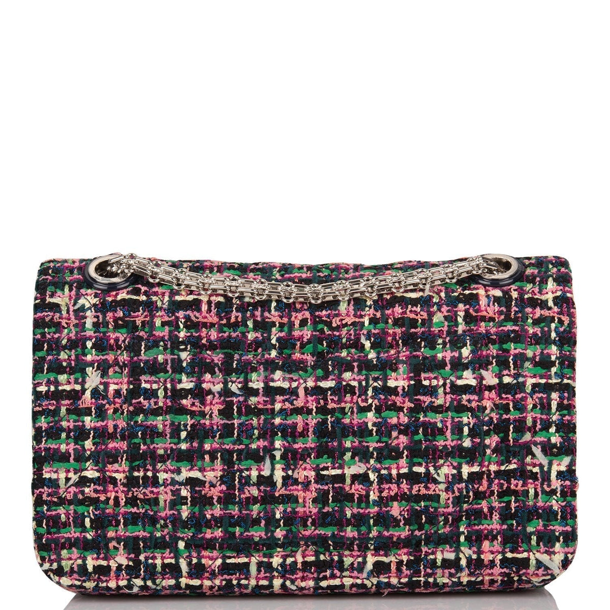 Chanel Pink Multicolor Tweed 2.55 Reissue Double Flap Bag 225 Silver Hardware - photo 4