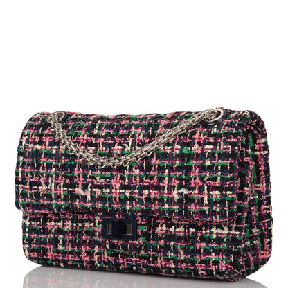 Chanel Pink Multicolor Tweed 2.55 Reissue Double Flap Bag 225 Silver Hardware - photo 5
