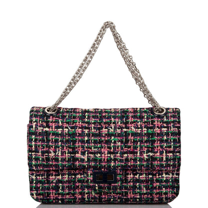 Chanel Pink Multicolor Tweed 2.55 Reissue Double Flap Bag 225 Silver Hardware - photo 7