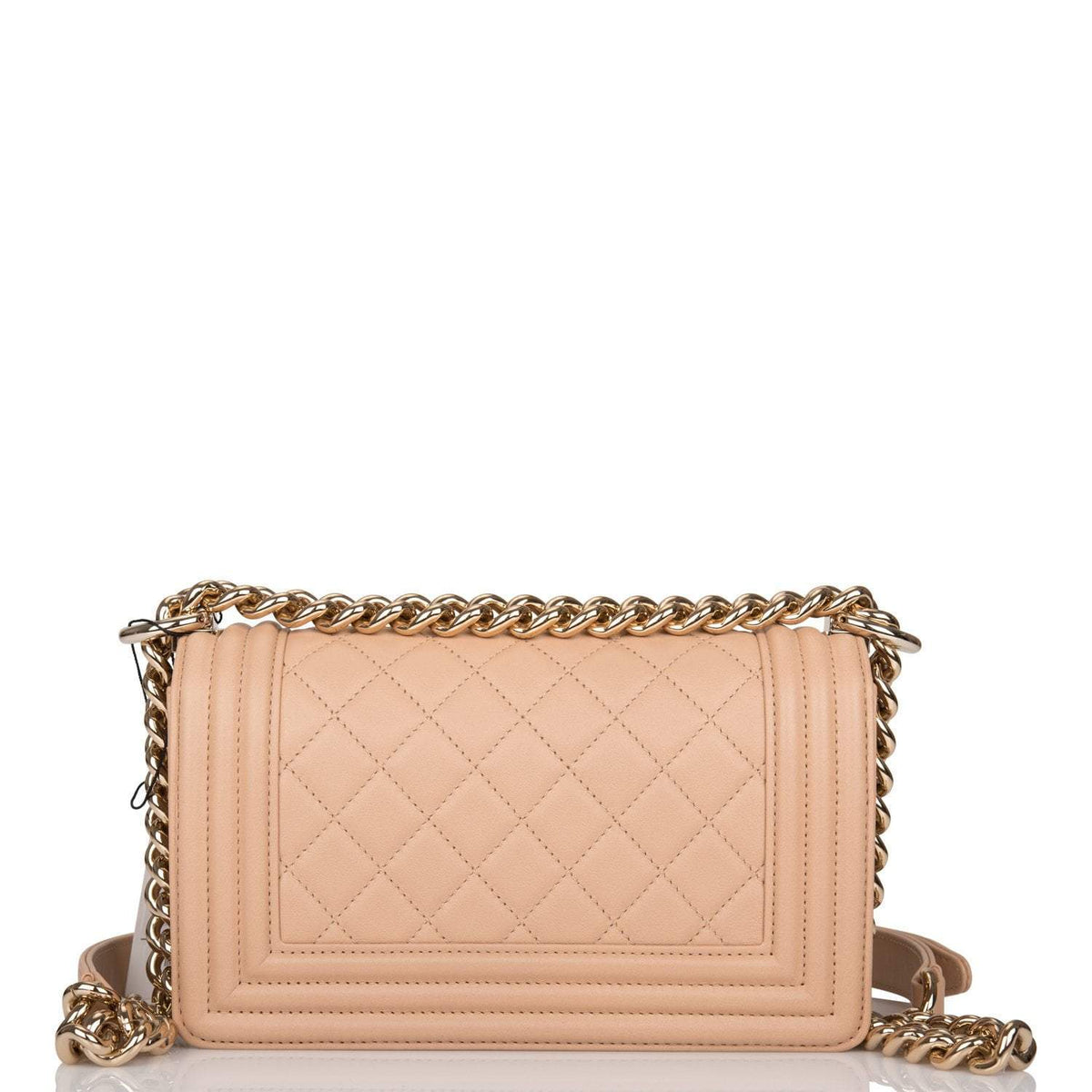 Chanel Camel Quilted Lambskin Small Boy Bag Light Gold Hardware - photo 4
