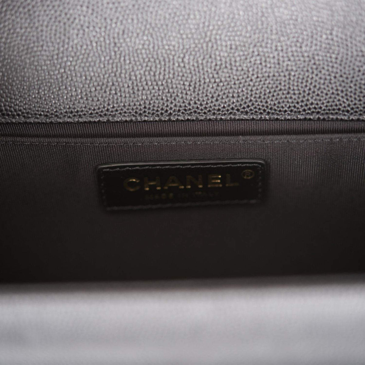 Chanel Black Quilted Caviar Medium Boy Bag Antique Gold Hardware - image 9