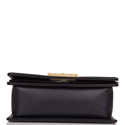 Chanel Small Boy Bag Black Caviar Antique Gold Hardware - photo 5