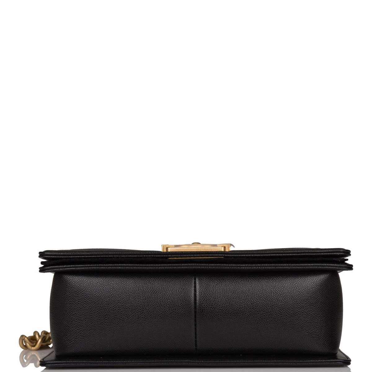 Chanel Medium Boy Bag Black Chevron Caviar Antique Gold Hardware - photo 6