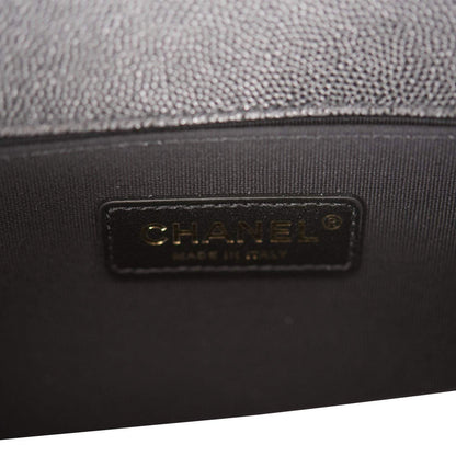 Chanel Medium Boy Bag Black Chevron Caviar Antique Gold Hardware - photo 9
