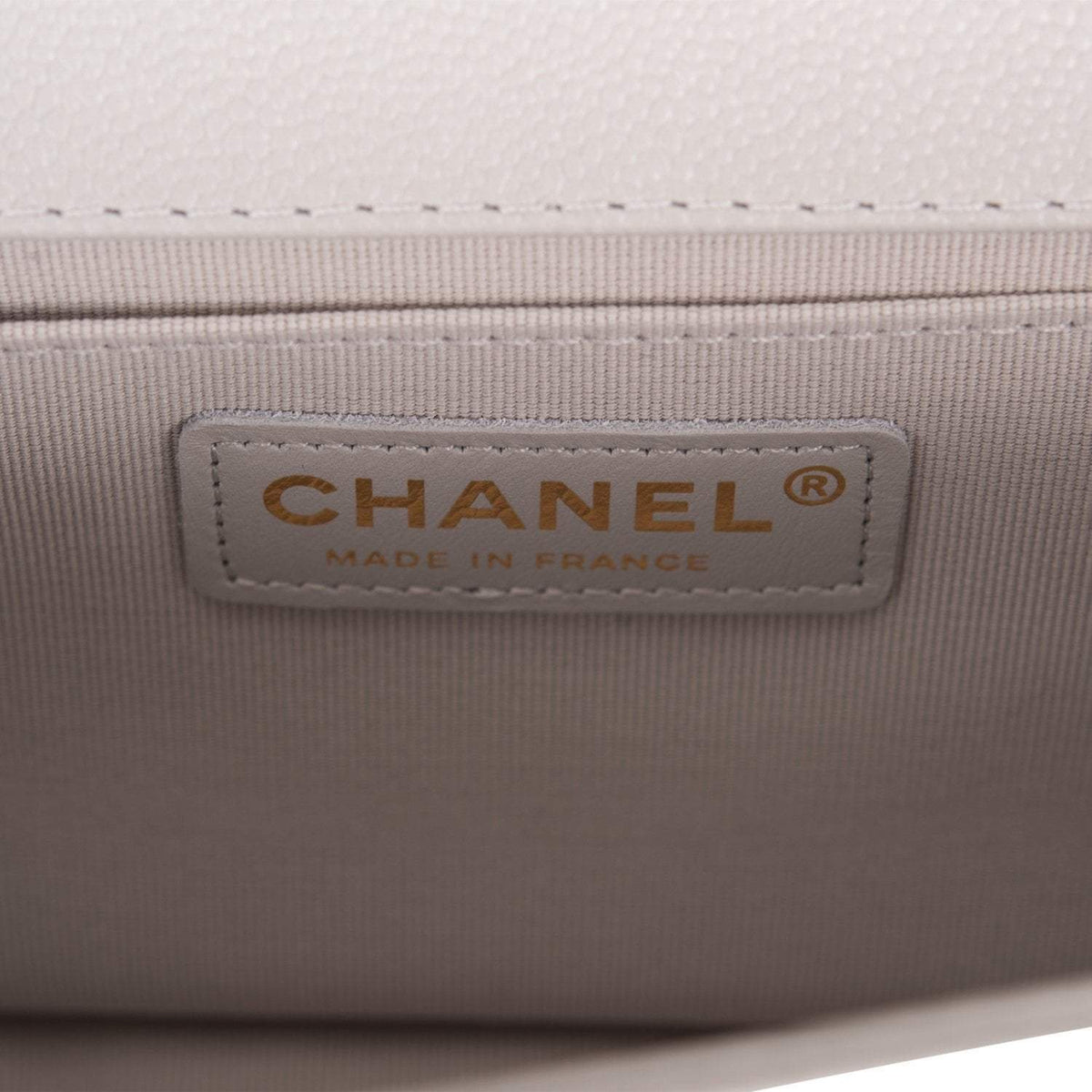 Chanel Medium Boy Bag Grey Quilted Caviar Light Gold Hardware - photo 8