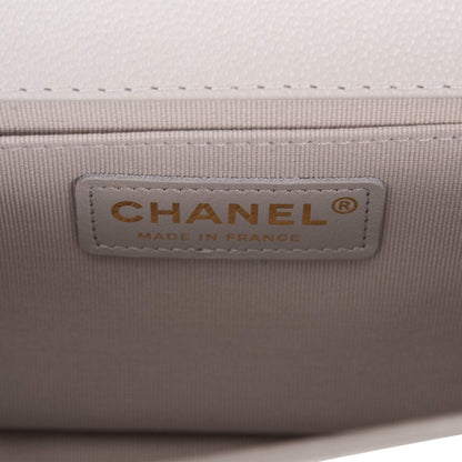Chanel Medium Boy Bag Grey Quilted Caviar Light Gold Hardware - photo 8