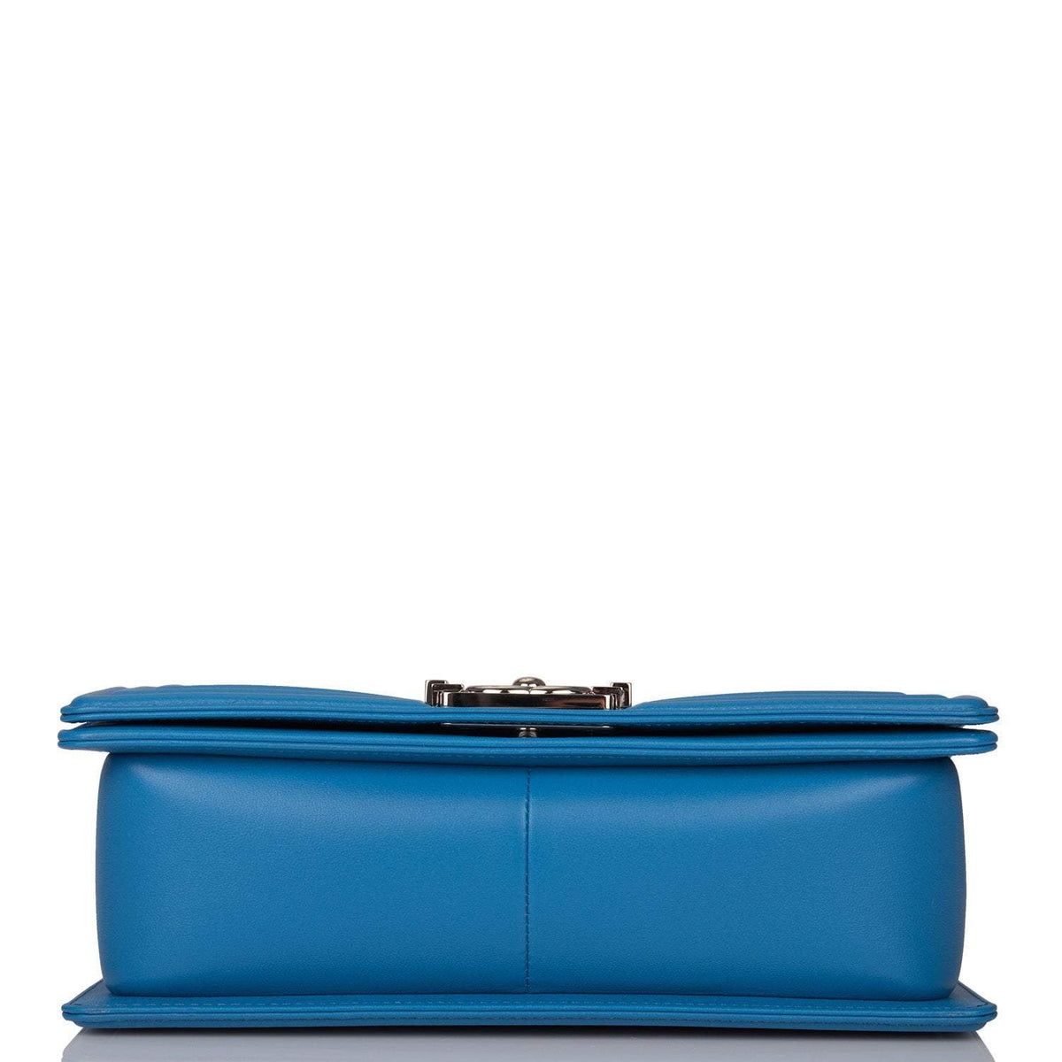 Chanel Medium Boy Bag Blue Calfskin Silver Hardware - photo 6