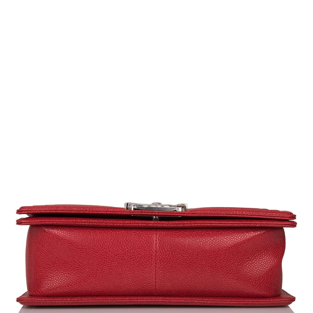 Chanel Red Chevron Caviar Medium Boy Bag Silver Hardware - photo 6