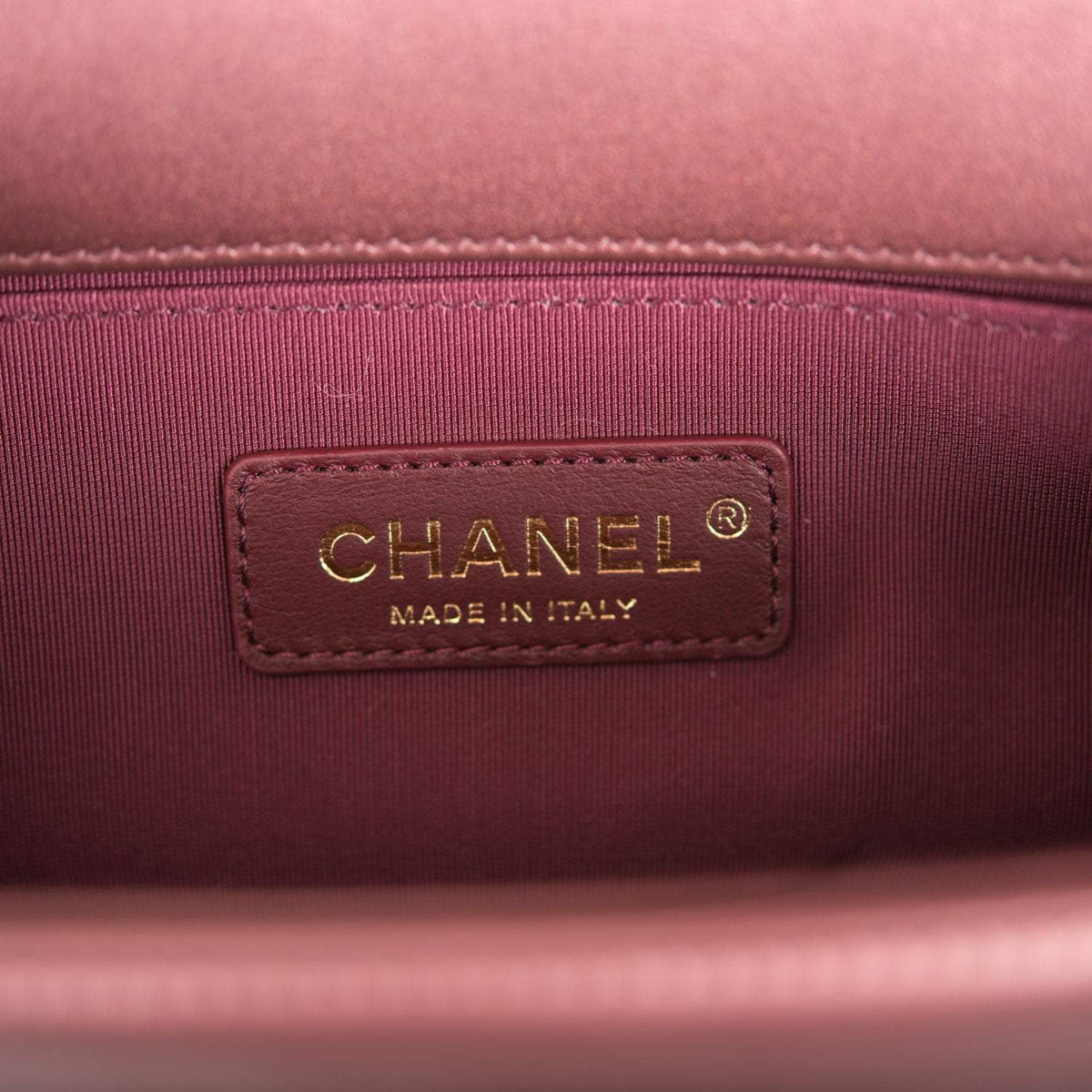 Chanel Plum Metallic Quilted Calfskin Small Boy Bag Antique Gold Hardware - photo 9