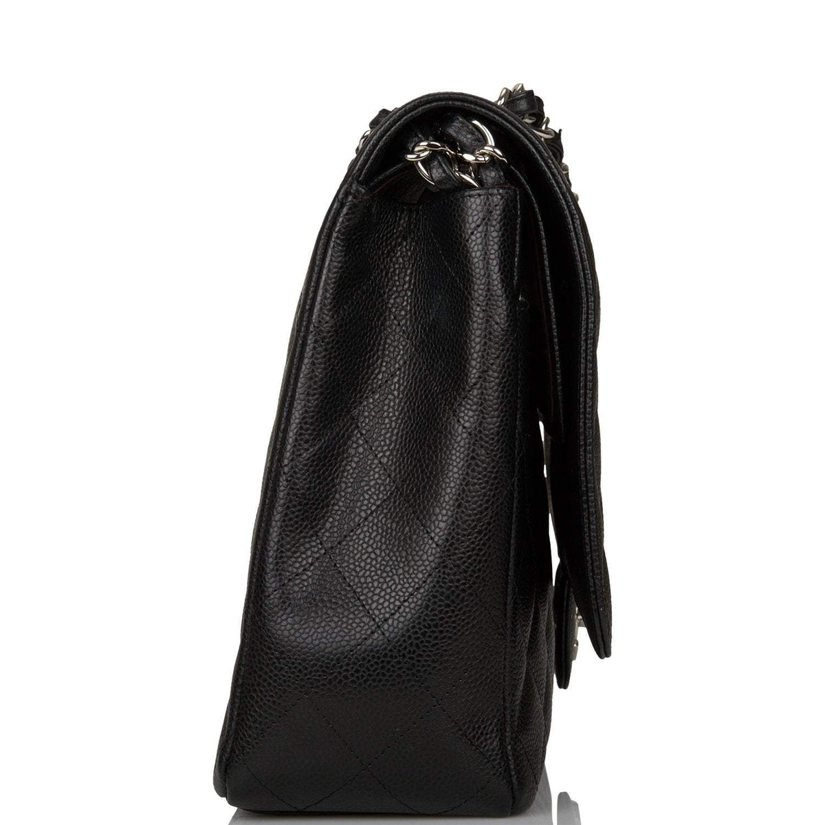 Chanel Black Quilted Caviar Maxi Classic Double Flap Bag Silver Hardware - image 3