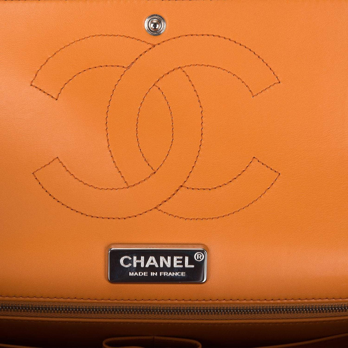 Chanel Orange Alligator Jumbo Classic Double Flap Bag Silver Hardware - photo 8