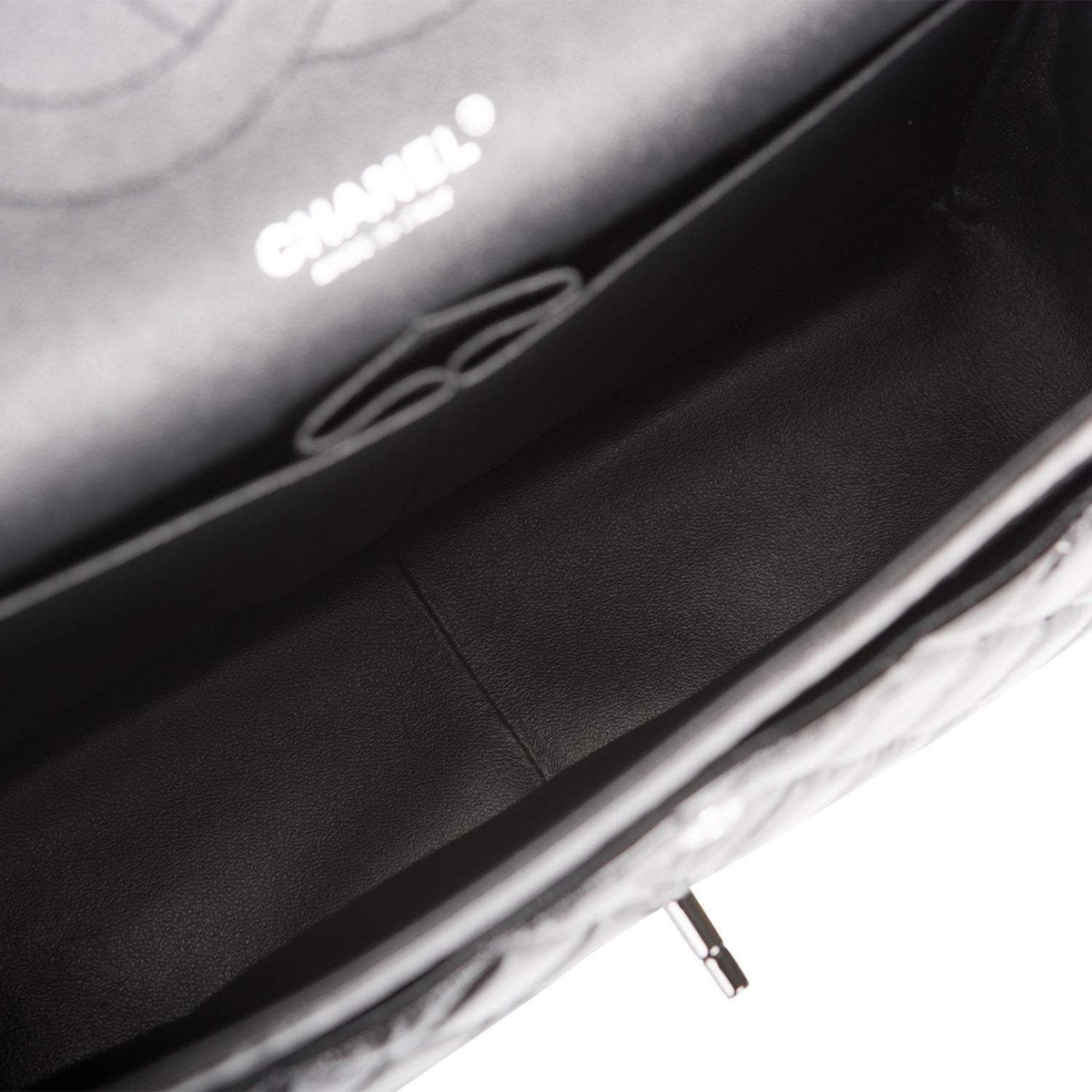 Chanel SO Black Shiny Crumpled Calfskin Jumbo Classic Double Flap Bag Black Hardware - photo 7