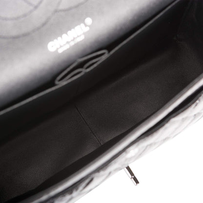 Chanel SO Black Shiny Crumpled Calfskin Jumbo Classic Double Flap Bag Black Hardware - photo 7