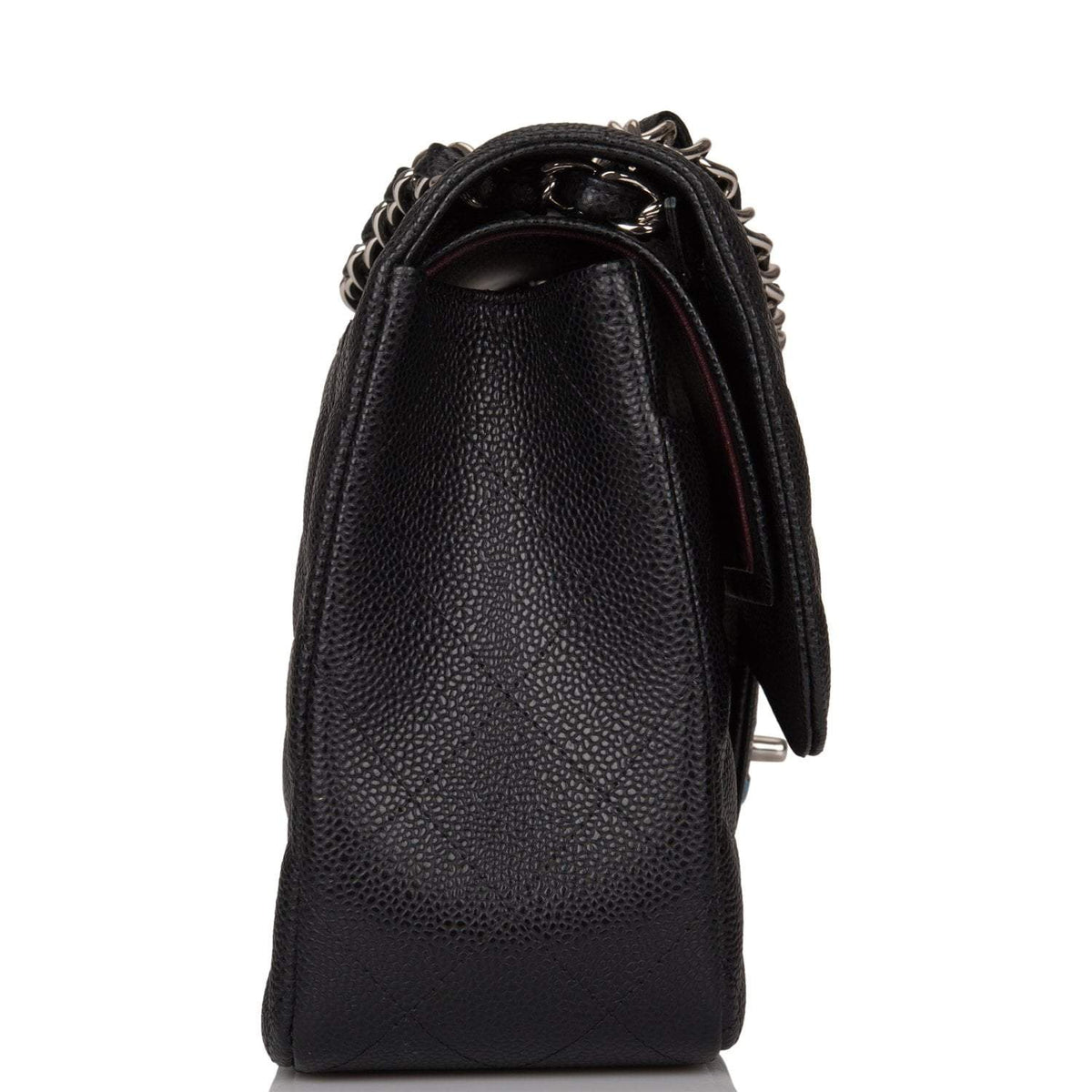 Chanel Black Quilted Caviar Jumbo Classic Double Flap Bag Silver Hardware - image 2