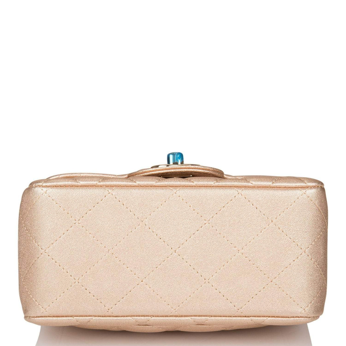 Chanel Gold Metallic Quilted Lambskin Square Mini Classic Flap Bag Light Gold Hardware - photo 5