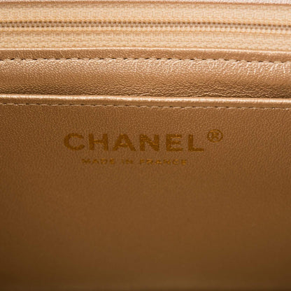 Chanel Gold Metallic Quilted Lambskin Square Mini Classic Flap Bag Light Gold Hardware - photo 7