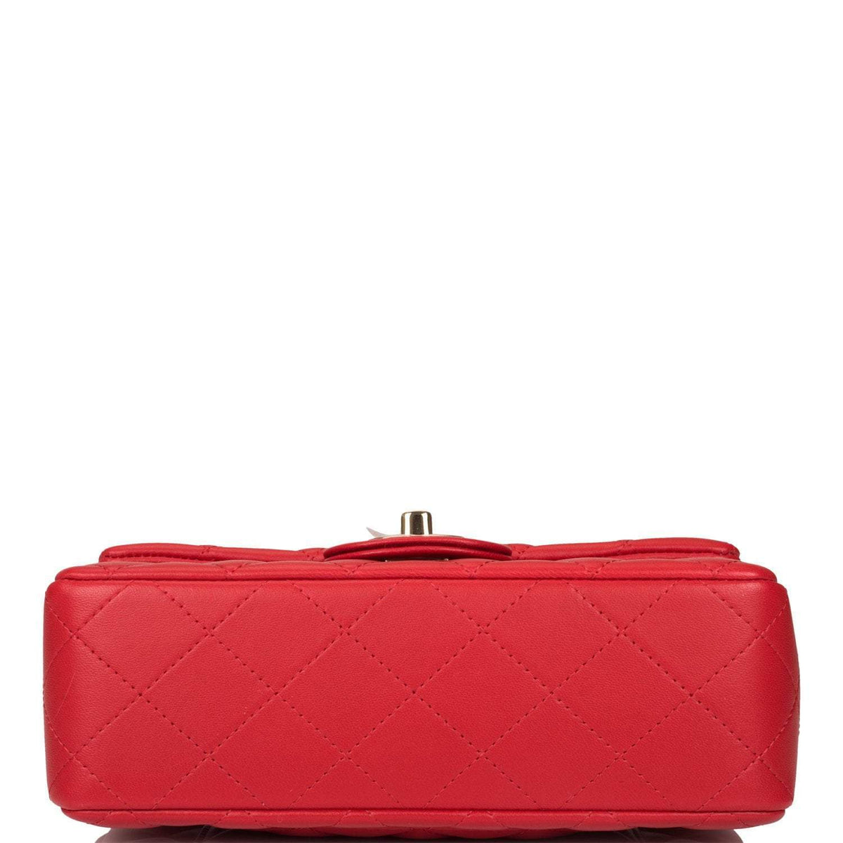 Chanel Red Quilted Lambskin Rectangular Mini Classic Flap Bag Light Gold Hardware - photo 6