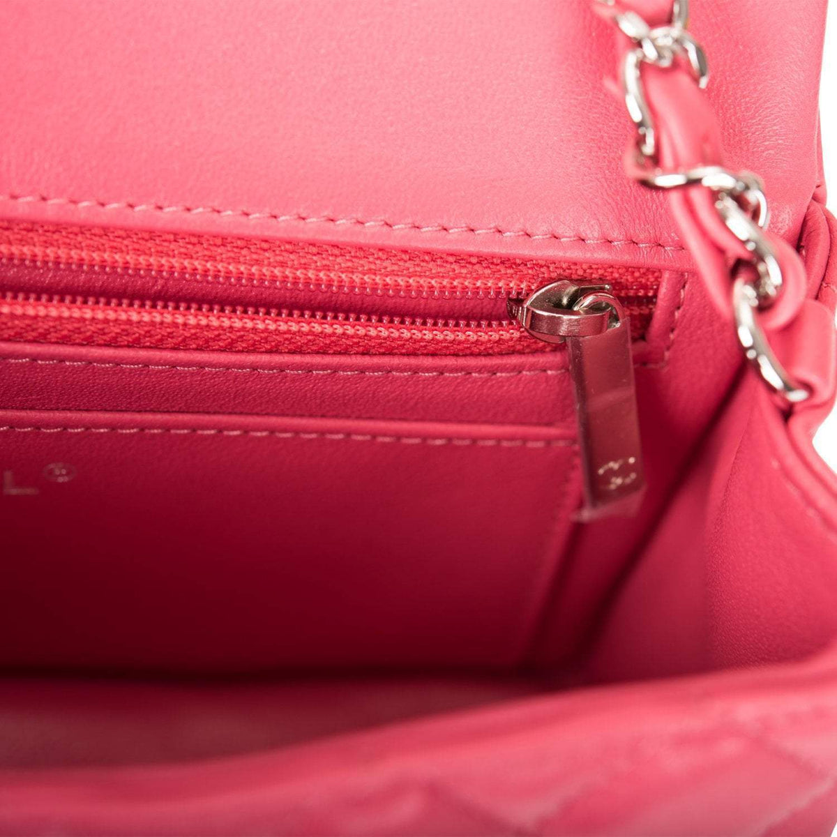 Chanel Pink Quilted Lambskin Rectangular Mini Classic Flap Bag Silver Hardware - image 10