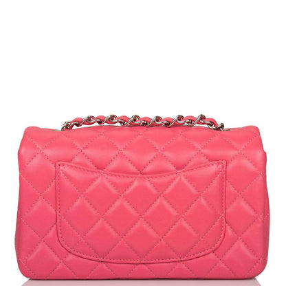 Chanel Pink Quilted Lambskin Rectangular Mini Classic Flap Bag Silver Hardware - image 4