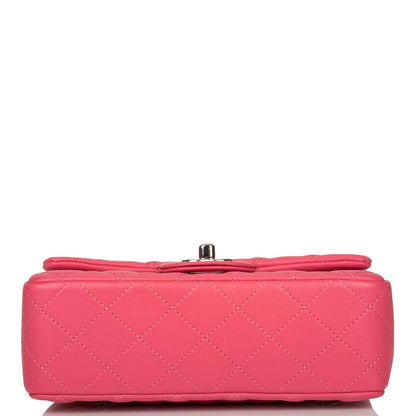 Chanel Pink Quilted Lambskin Rectangular Mini Classic Flap Bag Silver Hardware - image 6