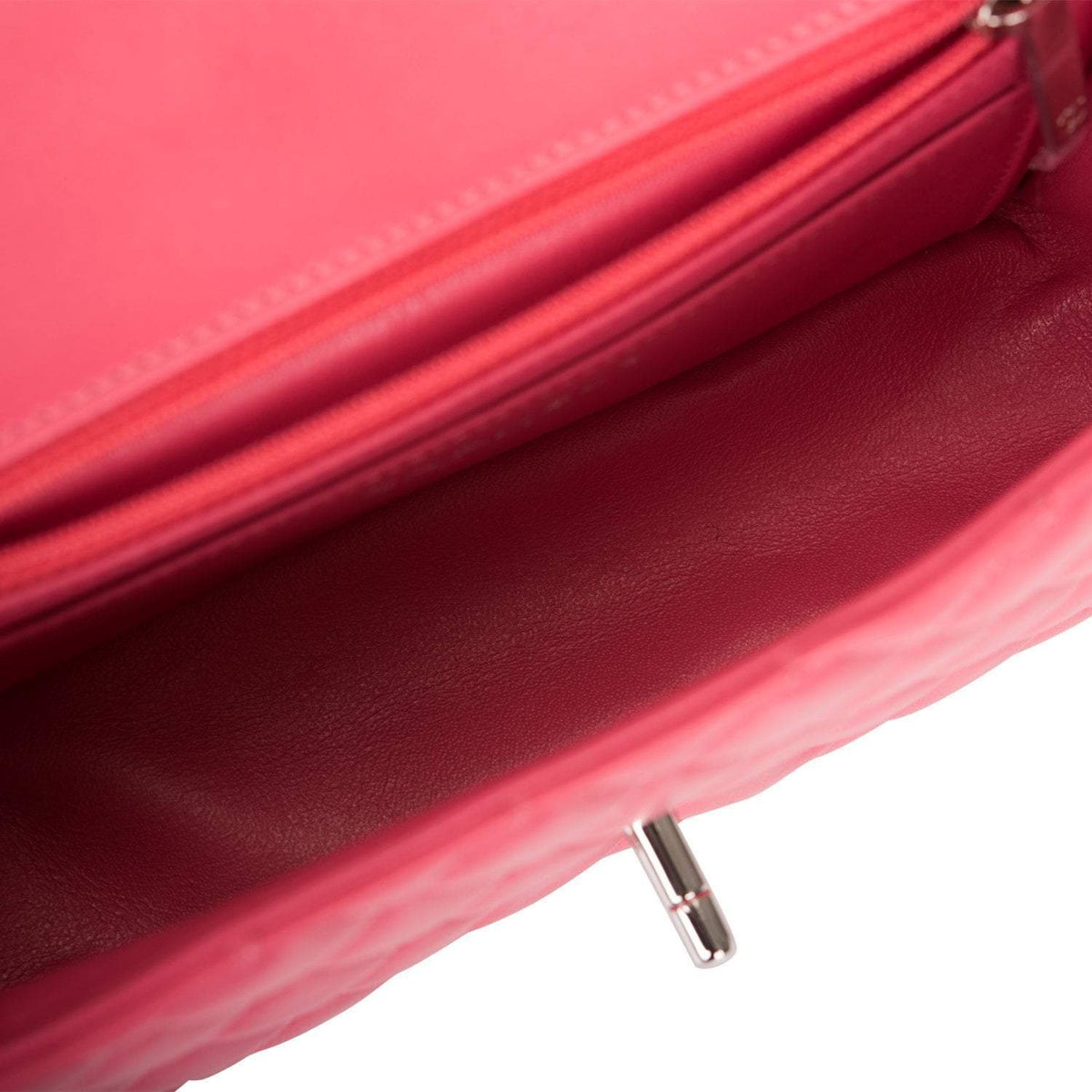 Chanel Pink Quilted Lambskin Rectangular Mini Classic Flap Bag Silver Hardware - image 8