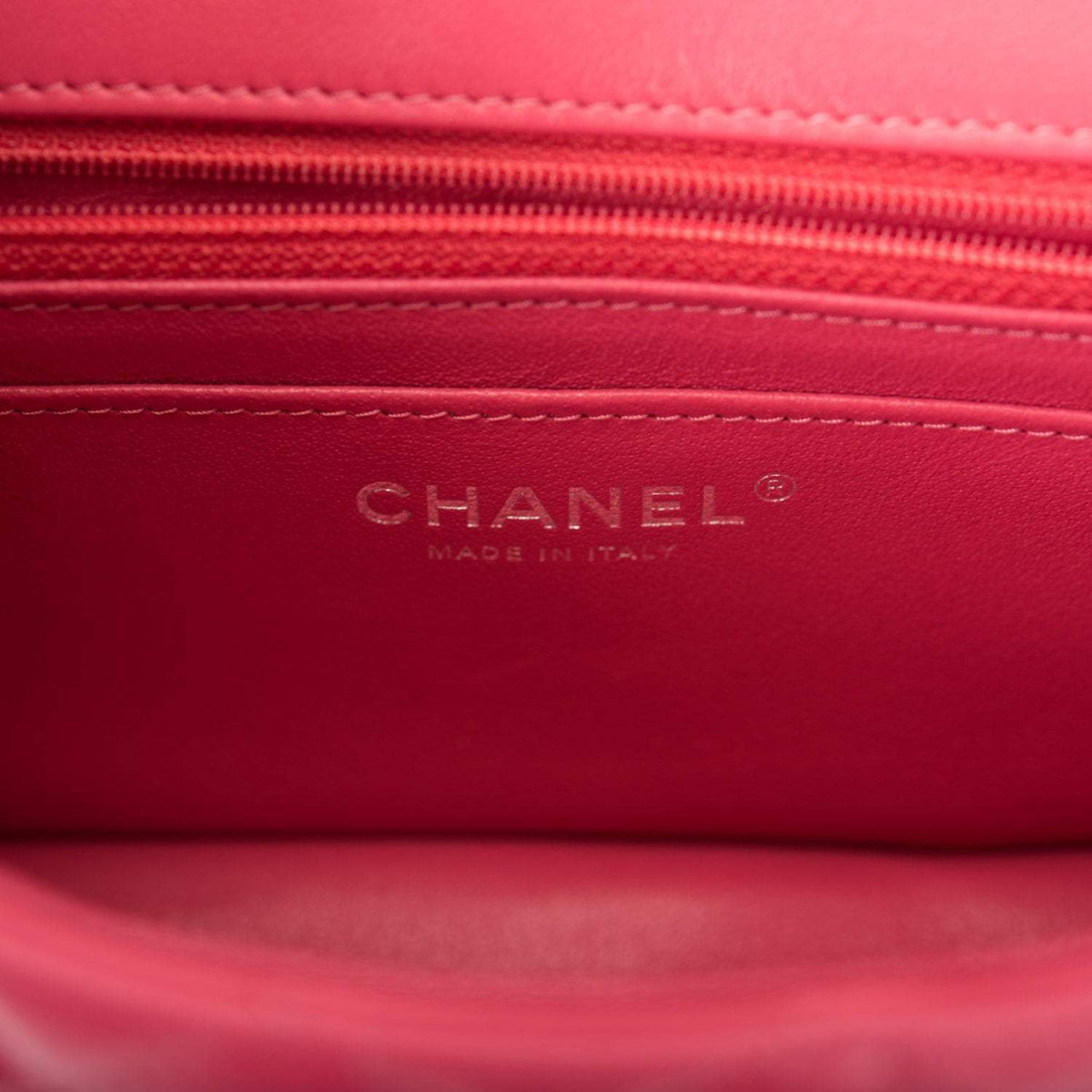 Chanel Pink Quilted Lambskin Rectangular Mini Classic Flap Bag Silver Hardware - image 9