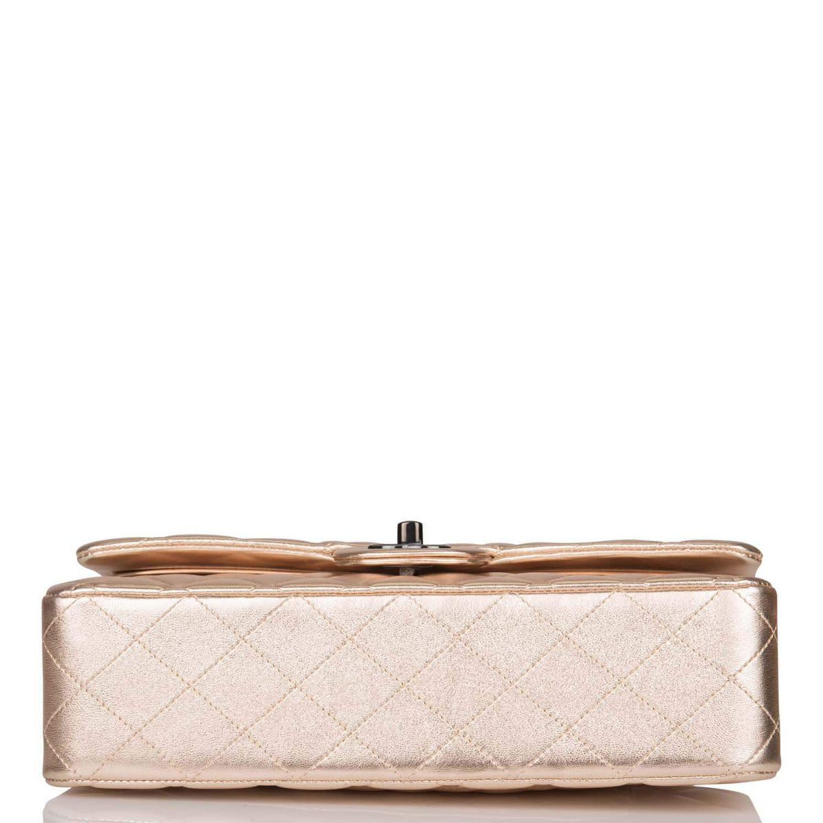 Chanel Medium Classic Double Flap Bag Metallic Gold Lambskin Black Hardware - photo 6