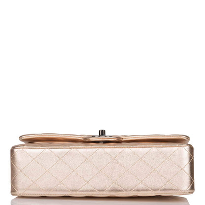 Chanel Medium Classic Double Flap Bag Metallic Gold Lambskin Black Hardware - photo 6