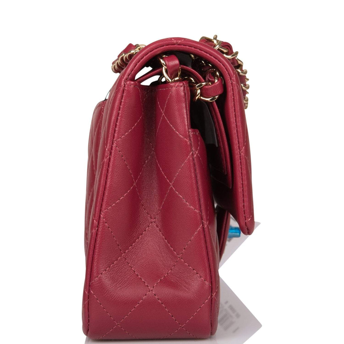 Chanel Medium Classic Double Flap Bag Burgundy Lambsking Light Gold Hardware - image 3