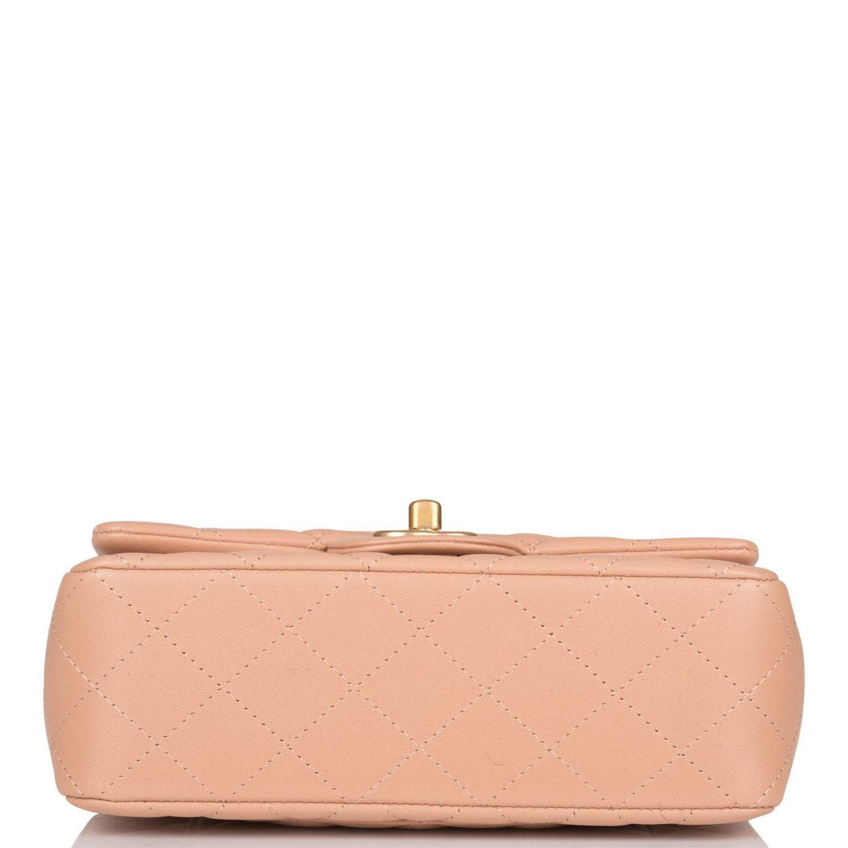 Chanel Mini Rectangular Flap with Top Handle Beige Lambskin Antique Gold Hardware - image 6