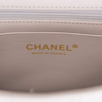 Chanel Grey Quilted Lambskin Rectangular Mini Flap Bag with Top Handle Antique Gold Hardware - image 9